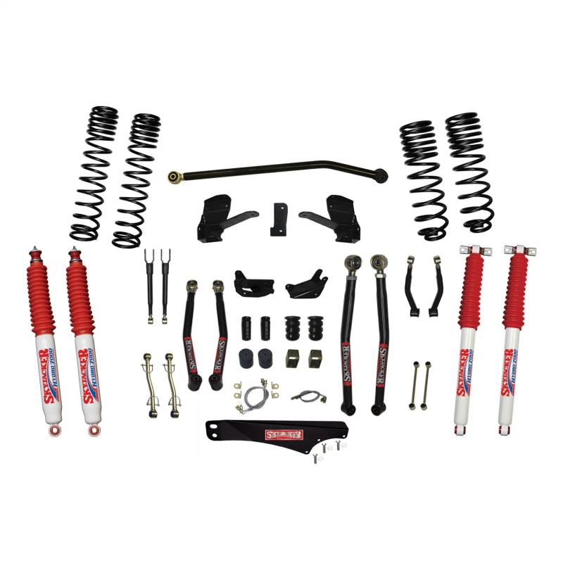 Skyjacker - Skyjacker 7 Inch Dual Rate Long Travel Long Arm Suspension Lift Kit/Hydro 7000 Shocks JK70LKLT-SX-H