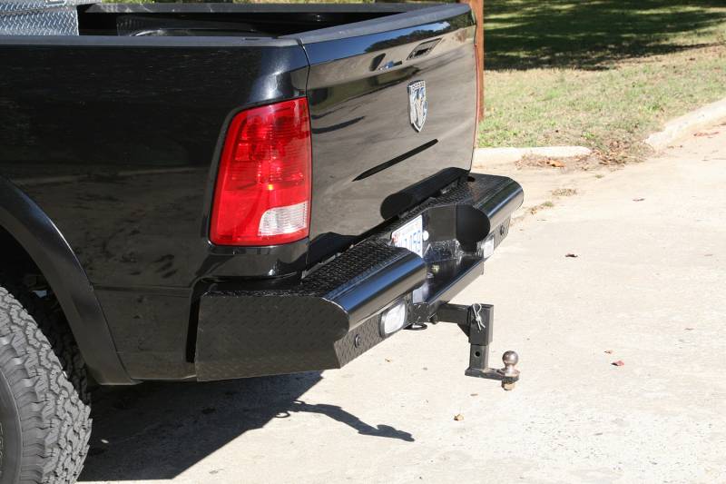 Fab Fours - Fab Fours Black Steel Ranch Rear Bumper DR03-T1050-1