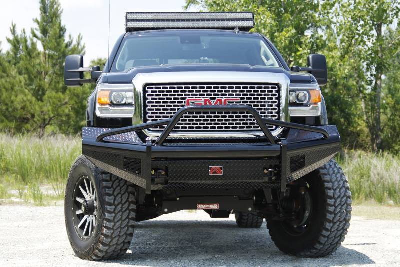 Fab Fours - Fab Fours Black Steel Front Ranch Bumper GM08-S2162-1