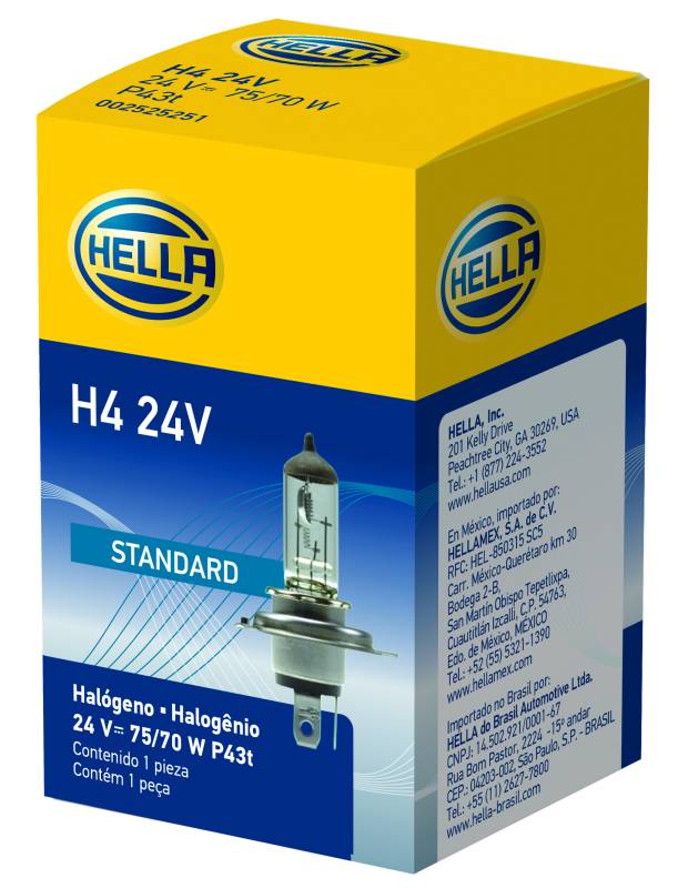 Hella - Hella H4 24V Halogen Bulb H4 24V