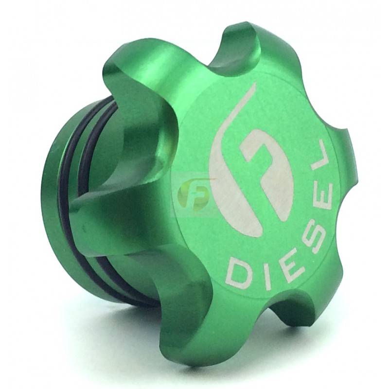 Fleece Performance - Green Anodized Billet Fuel Cap For 2013-2018 Cummins Fleece Performance - FPE-FC-1316-GRN