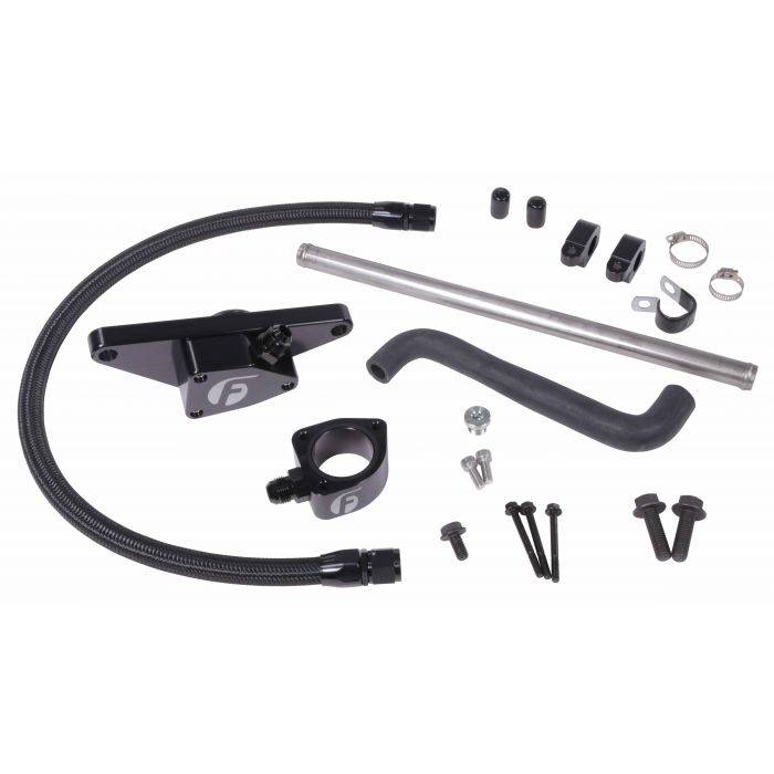 Fleece Performance - Cummins Coolant Bypass Kit 003-05 Auto Trans with Stainless Steel Braided Line Fleece Performance - FPE-CLNTBYPS-CUMMINS-0305-SS