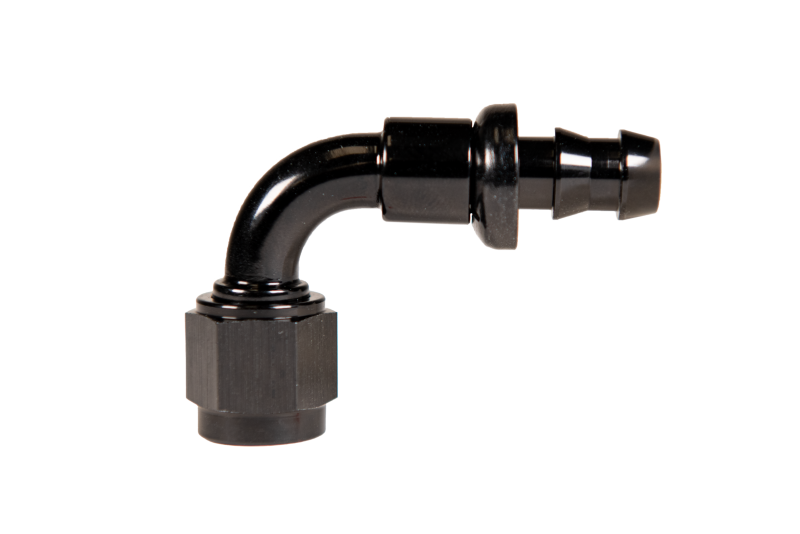 Fleece Performance - -6 90 Deg to Hose Barb Black Fleece Performance - FPE-PL-90-06