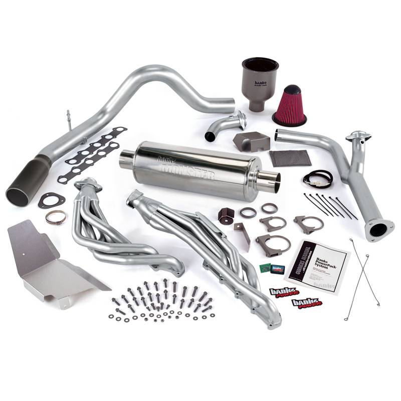 Banks Power - PowerPack Bundle W/AutoMind ModuleSingle Exit Exhaust Black Tip 99-04 Ford 6.8L Truck No EGR Banks Power