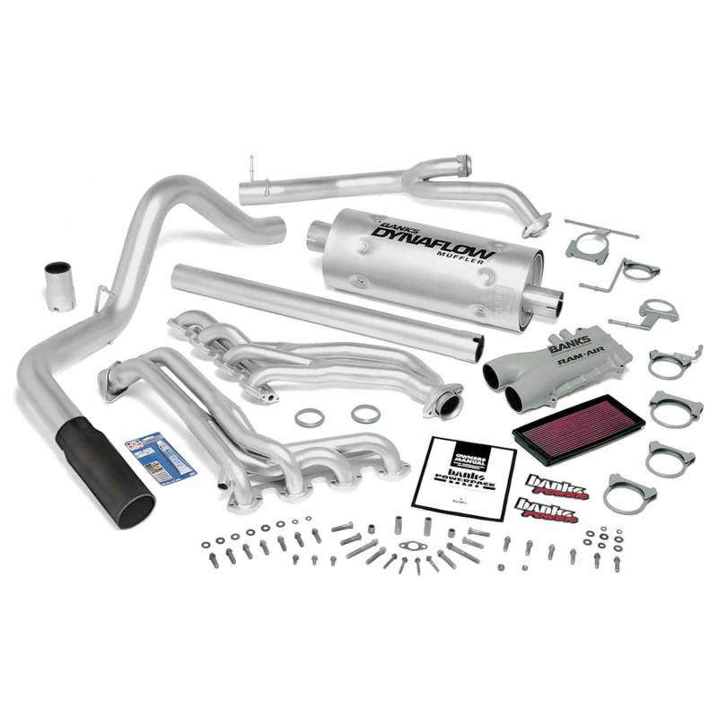 Banks Power - PowerPack Bundle Complete Power System Black Tip 93-97 Ford 460 Standard Cab Manual Transmission Banks Power
