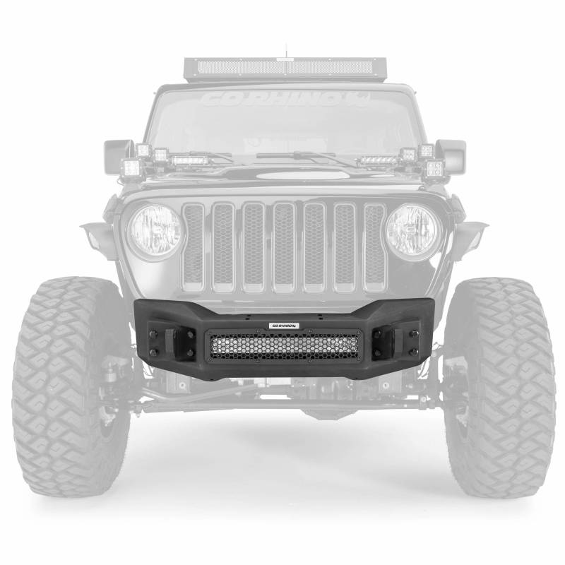 Go Rhino - Go Rhino Rockline Winch-Ready Front Stubby Bumper For Jeep 331100T
