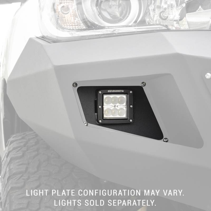 Go Rhino - Go Rhino BR5/BR10 Front Light Plates (3x3 Surface Mount) 241732T