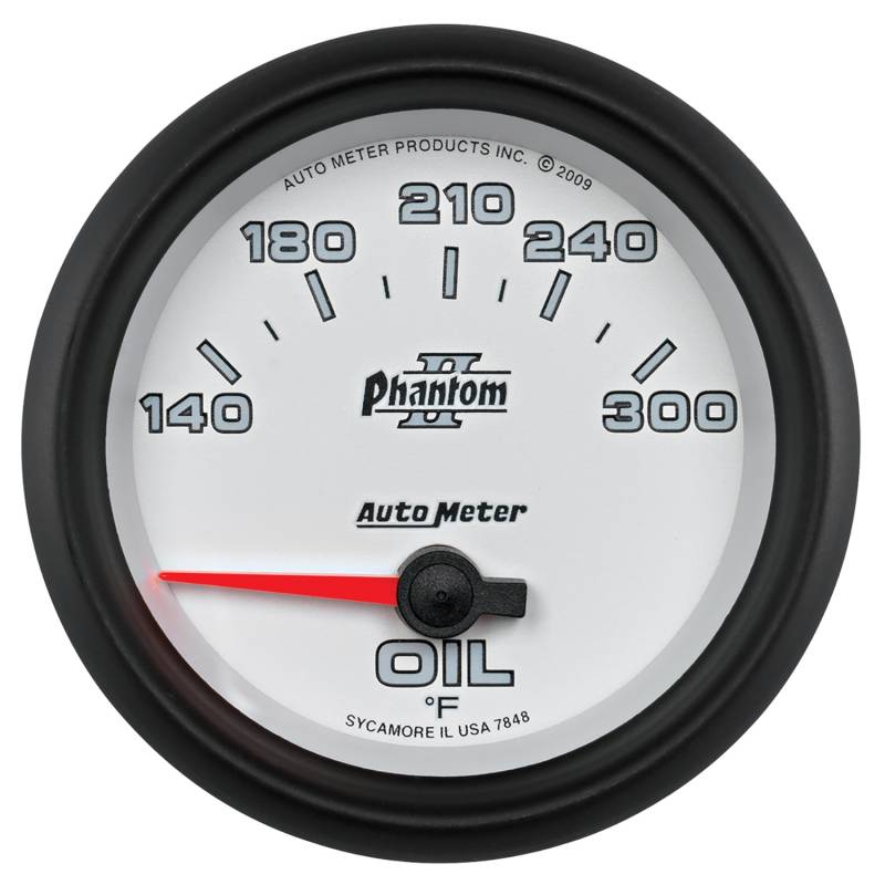 AutoMeter - AutoMeter GAUGE, OIL TEMP, 2 5/8" , 140-300 Degrees F, ELECTRIC, PHANTOM II 7848