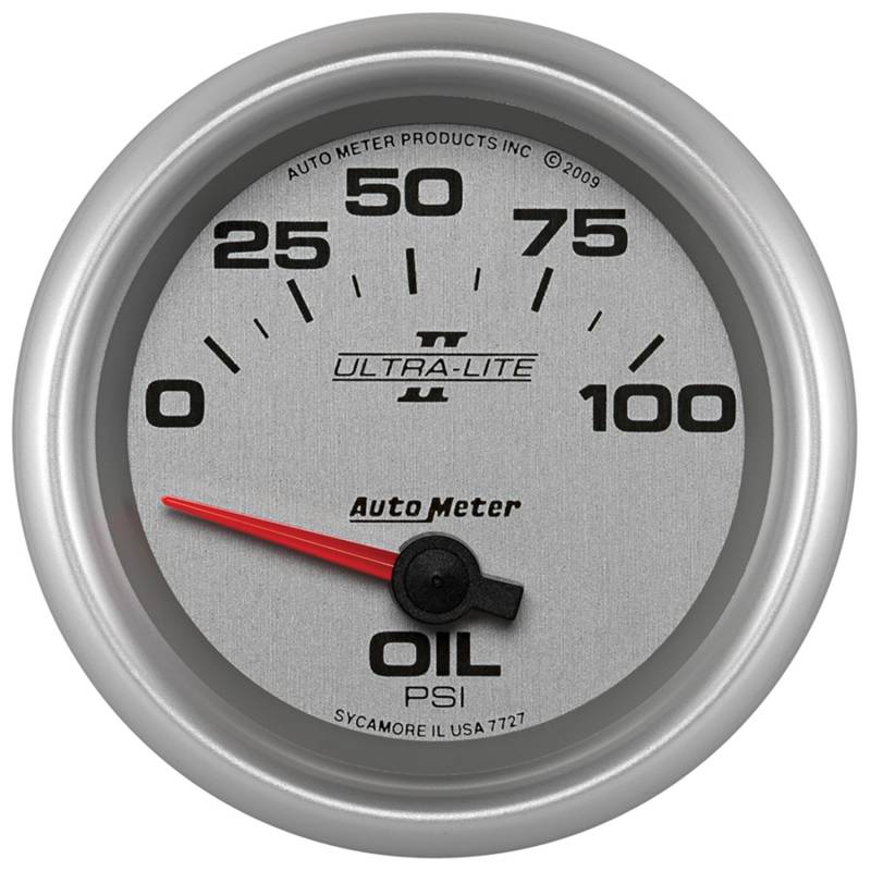 AutoMeter - AutoMeter GAUGE, OIL PRESSURE, 2 5/8" , 100PSI, ELECTRIC, ULTRA-LITE II 7727