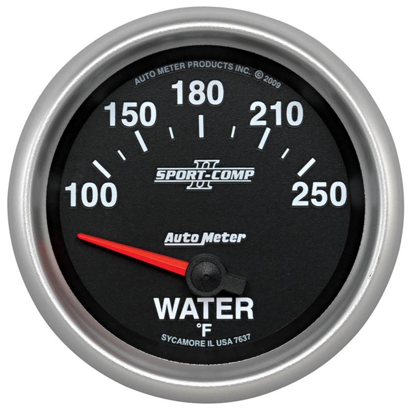 AutoMeter - AutoMeter GAUGE, WATER TEMP, 2 5/8" , 100-250 Degrees F, ELECTRIC, SPORT-COMP II 7637