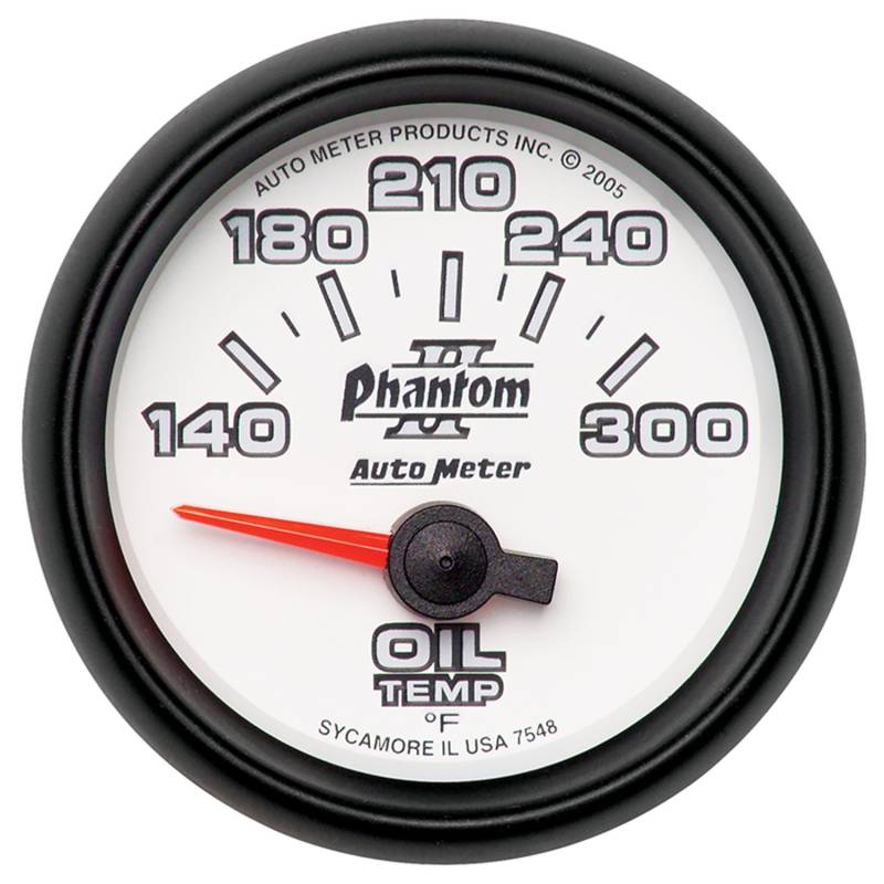 AutoMeter - AutoMeter GAUGE, OIL TEMP, 2 1/16" , 140-300 Degrees F, ELECTRIC, PHANTOM II 7548