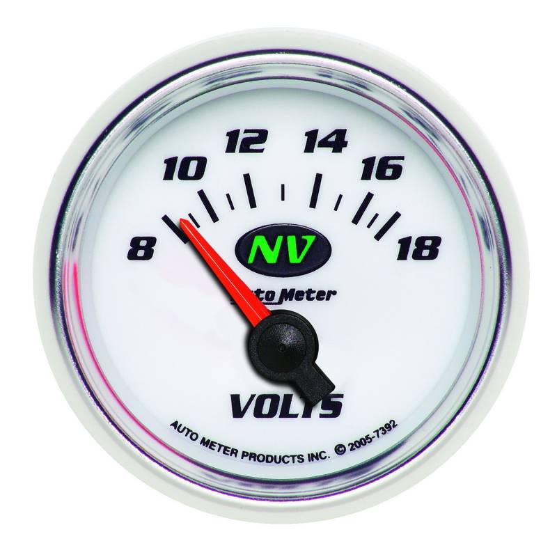 AutoMeter - AutoMeter GAUGE, VOLTMETER, 2 1/16" , 18V, ELECTRIC, NV 7392
