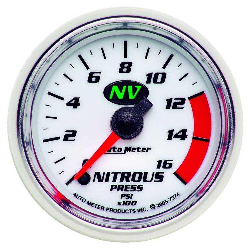 AutoMeter - AutoMeter GAUGE, NITROUS PRESSURE, 2 1/16" , 1600PSI, DIGITAL STEPPER MOTOR, NV 7374