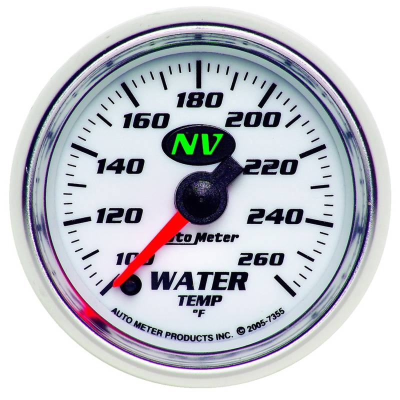 AutoMeter - AutoMeter GAUGE, WATER TEMP, 2 1/16" , 100-260 Degrees F, DIGITAL STEPPER MOTOR, NV 7355