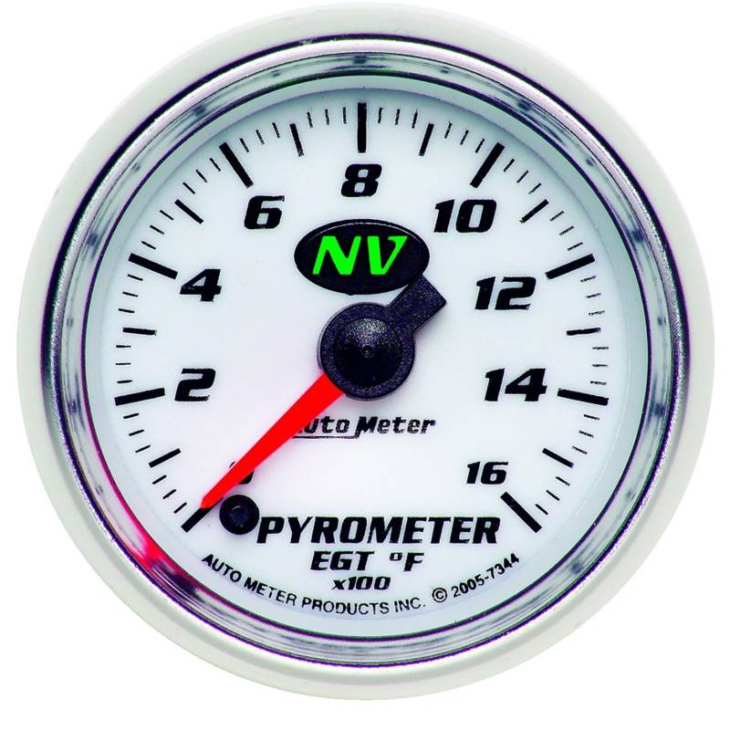 AutoMeter - AutoMeter GAUGE, PYROMETER (EGT), 2 1/16" , 1600 Degrees F, DIGITAL STEPPER MOTOR, NV 7344