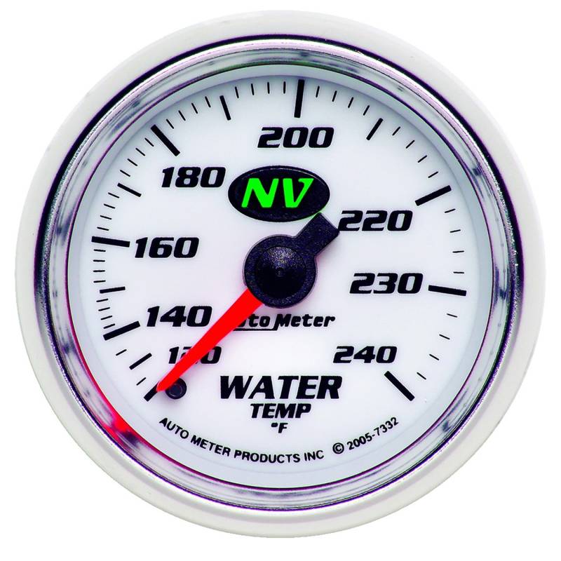 AutoMeter - AutoMeter GAUGE, WATER TEMP, 2 1/16" , 120-240 Degrees F, MECHANICAL, NV 7332