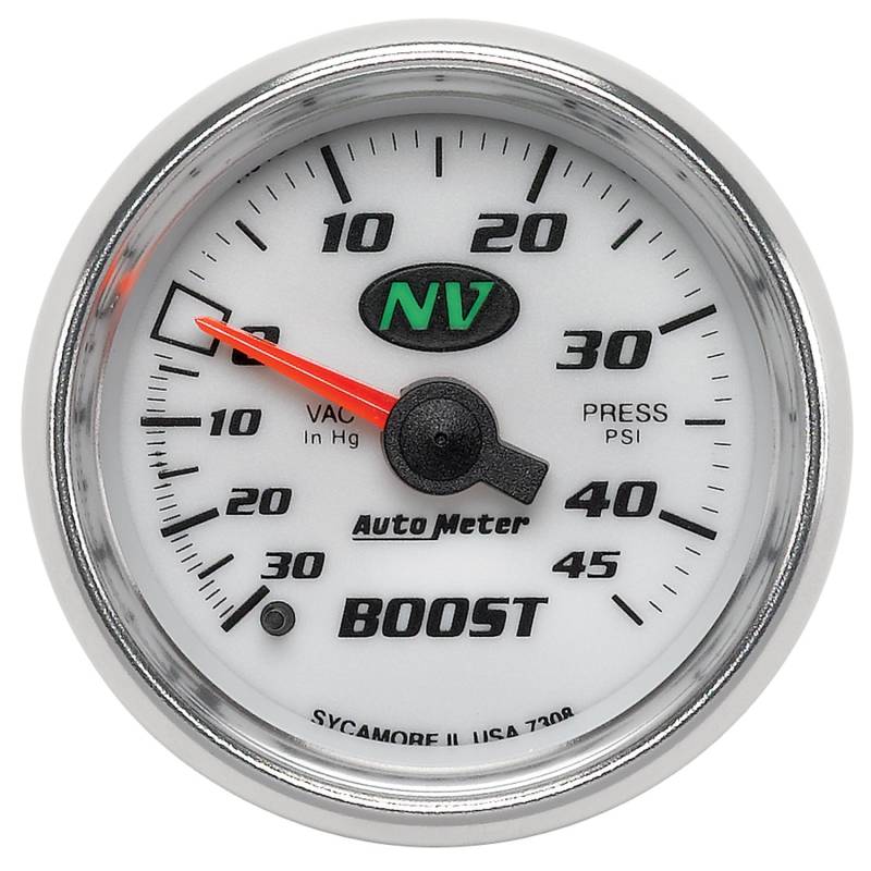 AutoMeter - AutoMeter GAUGE, VAC/BOOST, 2 1/16" , 30INHG-45PSI, MECHANICAL, NV 7308