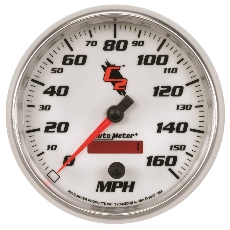 AutoMeter - AutoMeter GAUGE, SPEEDOMETER, 5" , 160MPH, ELEC. PROGRAMMABLE, C2 7289