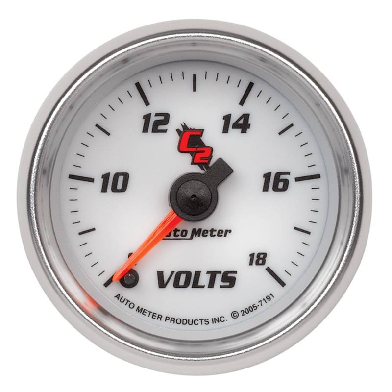 AutoMeter - AutoMeter GAUGE, VOLTMETER, 2 1/16" , 18V, DIGITAL STEPPER MOTOR, C2 7191