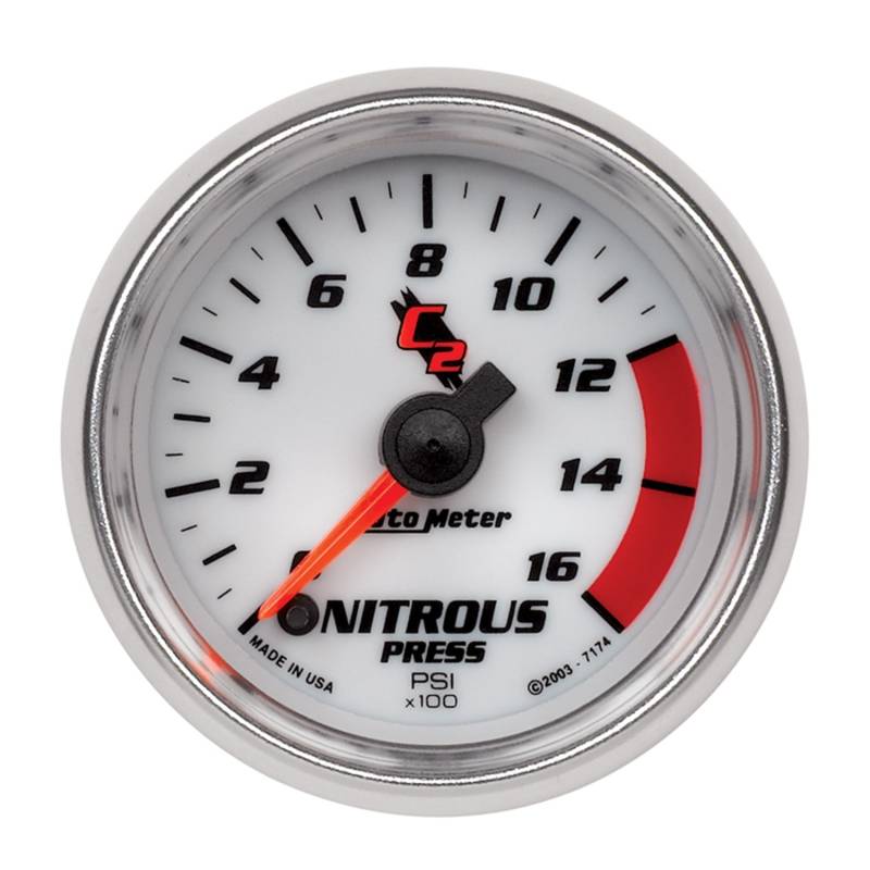 AutoMeter - AutoMeter GAUGE, NITROUS PRESSURE, 2 1/16" , 1600PSI, DIGITAL STEPPER MOTOR, C2 7174