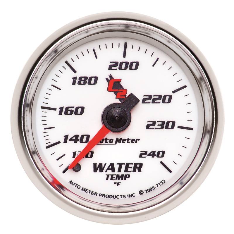 AutoMeter - AutoMeter GAUGE, WATER TEMP, 2 1/16" , 120-240 Degrees F, MECHANICAL, C2 7132