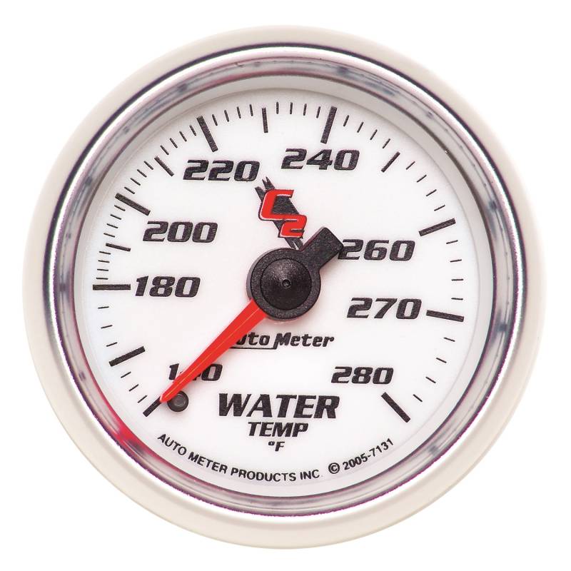 AutoMeter - AutoMeter GAUGE, WATER TEMP, 2 1/16" , 140-280 Degrees F, MECHANICAL, C2 7131
