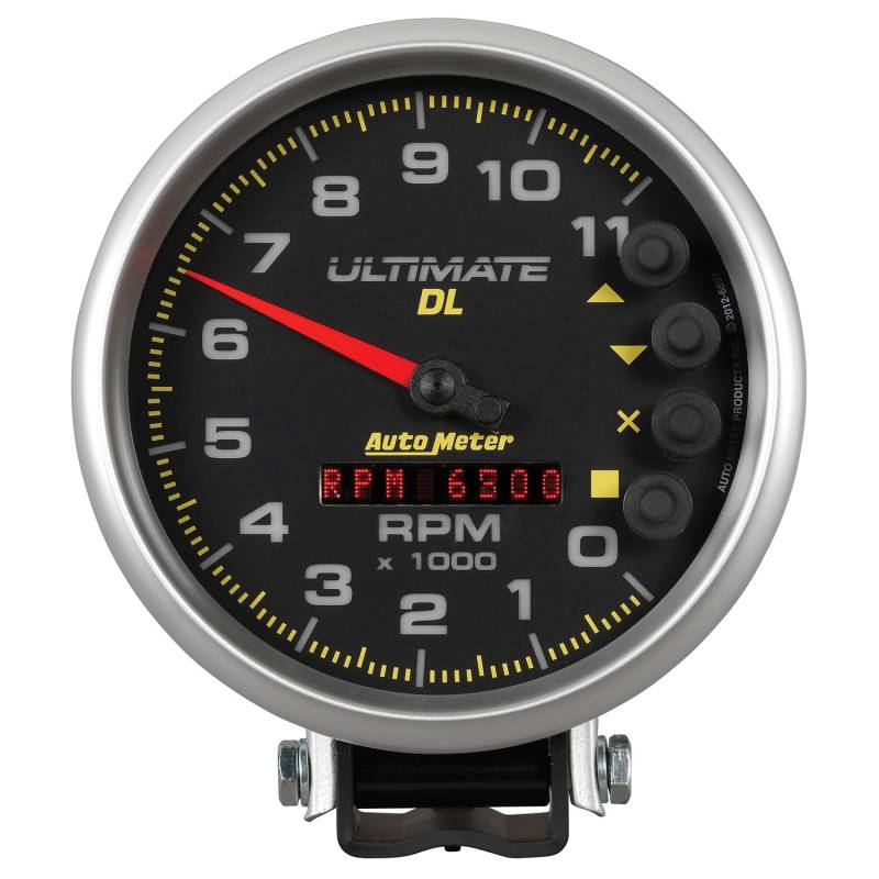 AutoMeter - AutoMeter GAUGE, TACH, 5" , 11K RPM, PEDESTAL, DATALOGGING, ULTIMATE DL PLAYBACK, BLACK 6897