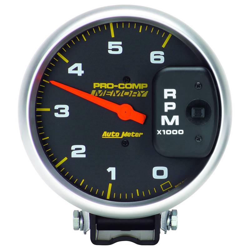 AutoMeter - AutoMeter GAUGE, TACHOMETER, 5" , 6K RPM DIESEL, PEDESTAL W/PEAK MEMORY, PRO-COMP 6806