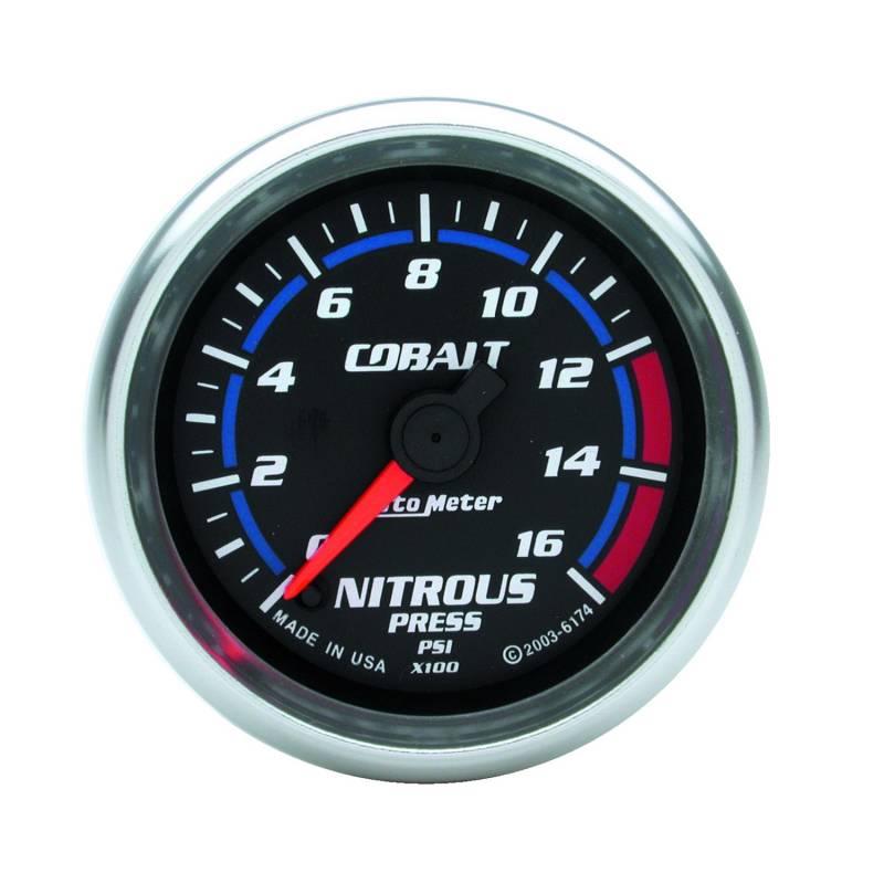 AutoMeter - AutoMeter GAUGE, NITROUS PRESSURE, 2 1/16" , 1600PSI, DIGITAL STEPPER MOTOR, COBALT 6174