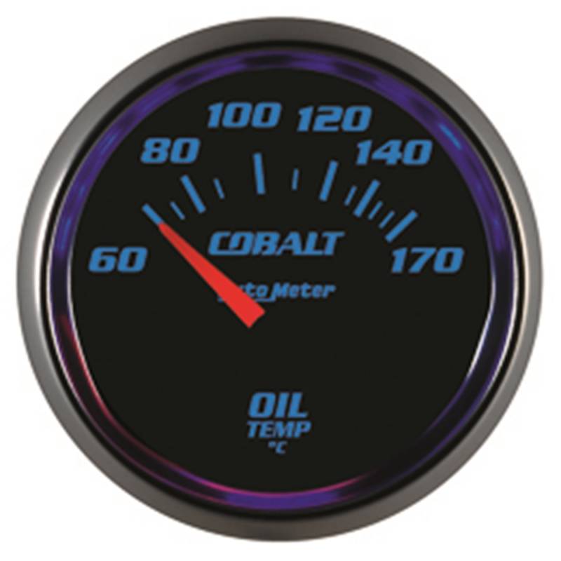 AutoMeter - AutoMeter GAUGE, OIL TEMP, 2 1/16" , 60-170 Degrees C, ELECTRIC, COBALT 6148-M