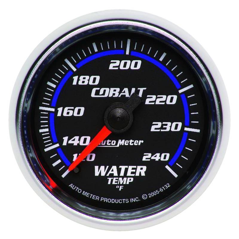 AutoMeter - AutoMeter GAUGE, WATER TEMP, 2 1/16" , 120-240 Degrees F, MECHANICAL, COBALT 6132