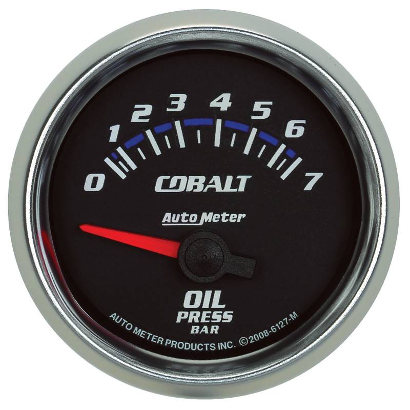 AutoMeter - AutoMeter GAUGE, OIL PRESSURE, 2 1/16" , 7BAR, ELECTRIC, COBALT 6127-M