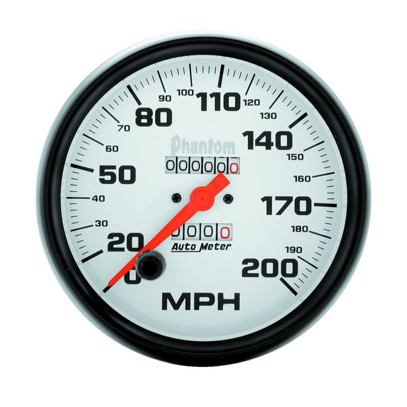 AutoMeter - AutoMeter GAUGE, SPEEDOMETER, 5" , 200MPH, MECHANICAL, PHANTOM 5896