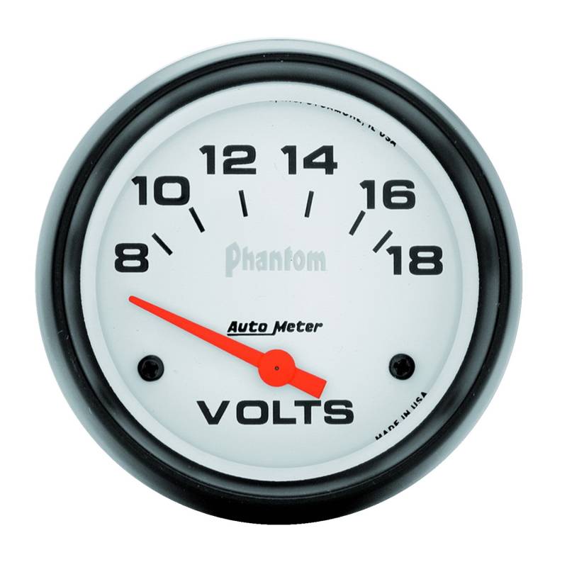 AutoMeter - AutoMeter GAUGE, VOLTMETER, 2 5/8" , 18V, ELECTRIC, PHANTOM 5891