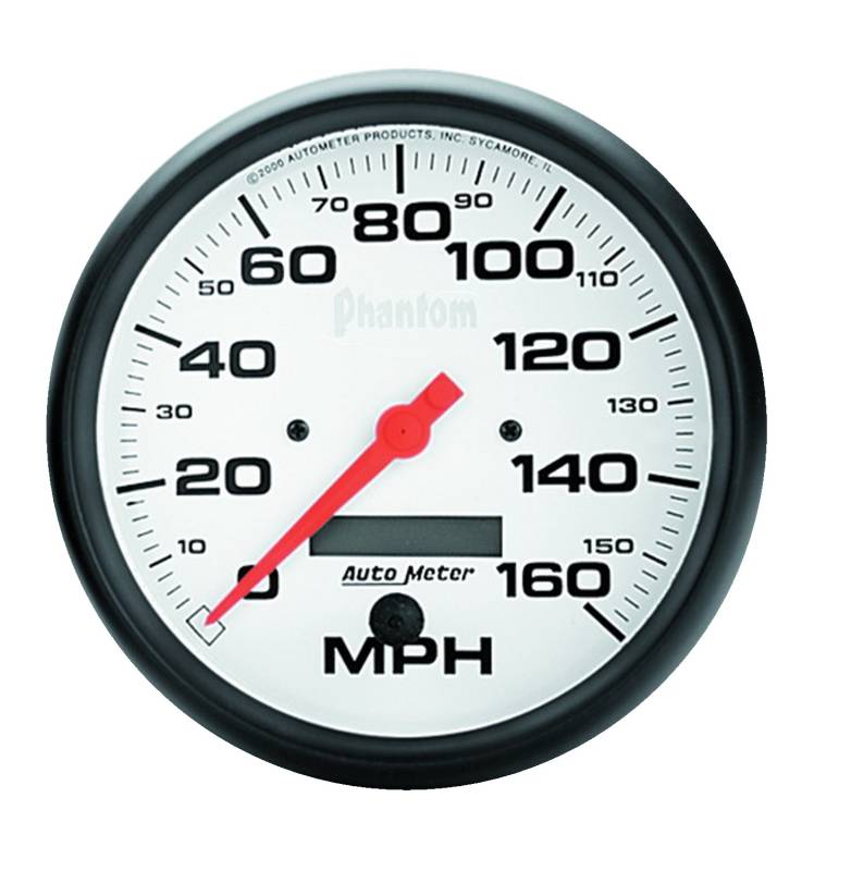 AutoMeter - AutoMeter GAUGE, SPEEDO, 5" , 160MPH, ELEC. PROGRAM W/ LCD ODO, PHANTOM 5889
