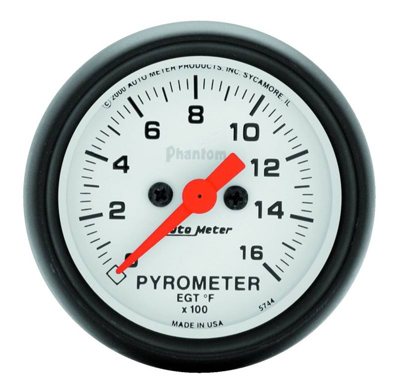 AutoMeter - AutoMeter GAUGE, PYROMETER (EGT), 2 1/16" , 1600 Degrees F, DIGITAL STEPPER MOTOR, PHANTOM 5744