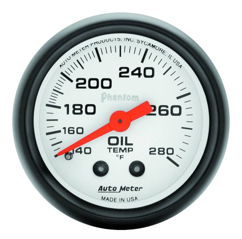 AutoMeter - AutoMeter GAUGE, OIL TEMP, 2 1/16" , 140-280 Degrees F, MECHANICAL, PHANTOM 5741