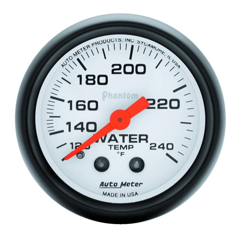 AutoMeter - AutoMeter GAUGE, WATER TEMP, 2 1/16" , 120-240 Degrees F, MECHANICAL, PHANTOM 5732