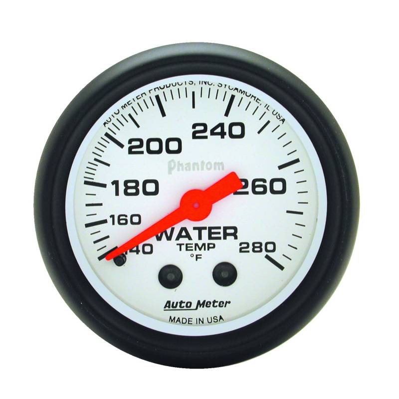 AutoMeter - AutoMeter GAUGE, WATER TEMP, 2 1/16" , 140-280 Degrees F, MECHANICAL, PHANTOM 5731