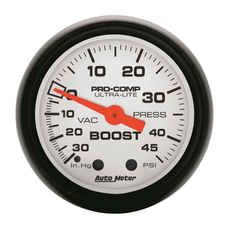 AutoMeter - AutoMeter GAUGE, VAC/BOOST, 2 1/16" , 30INHG-45PSI, MECHANICAL, PHANTOM 5708