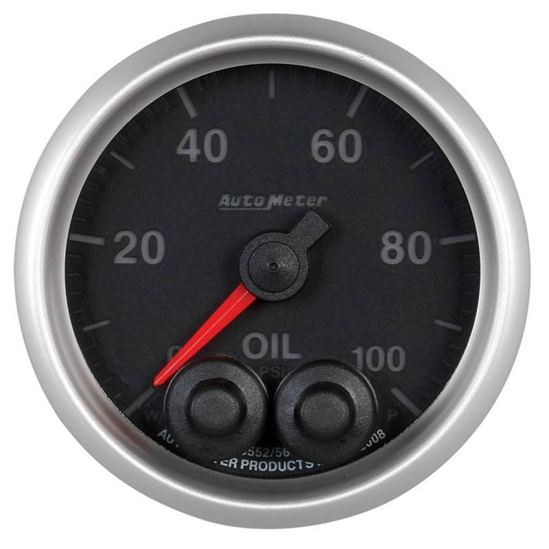 AutoMeter - AutoMeter GAUGE, OIL PRESS, 2 1/16" , 100PSI, STEPPER MOTOR W/PEAK & WARN, ELITE 5652