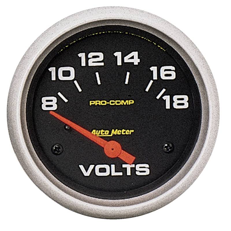 AutoMeter - AutoMeter GAUGE, VOLTMETER, 2 5/8" , 18V, ELECTRIC, PRO-COMP 5492