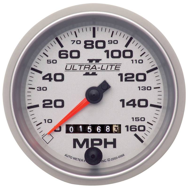 AutoMeter - AutoMeter GAUGE, SPEEDOMETER, 3 3/8" , 160MPH, MECHANICAL, ULTRA-LITE II 4993