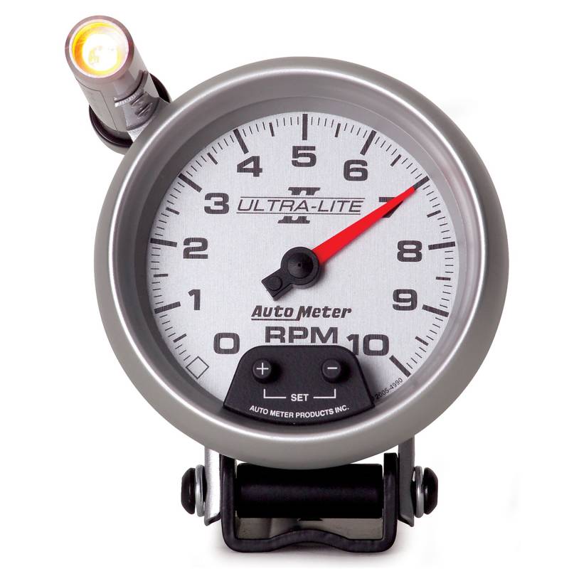 AutoMeter - AutoMeter GAUGE, TACHOMETER, 3 3/4" , 10K RPM, PEDESTAL W/ EXT. QUICK-LITE, ULTRA-LITE II 4990