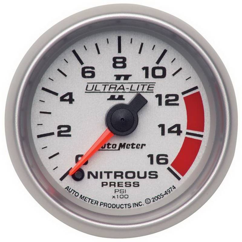AutoMeter - AutoMeter GAUGE, NITROUS PRESSURE, 2 1/16" , 1600PSI, DIGITAL STEPPER MOTOR, ULTRA-LITE II 4974