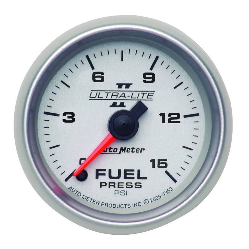 AutoMeter - AutoMeter GAUGE, FUEL PRESSURE, 2 1/16" , 15PSI, DIGITAL STEPPER MOTOR, ULTRA-LITE II 4961