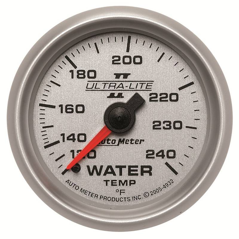 AutoMeter - AutoMeter GAUGE, WATER TEMP, 2 1/16" , 120-240 Degrees F, MECHANICAL, ULTRA-LITE II 4932