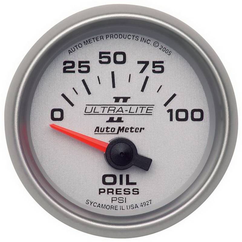 AutoMeter - AutoMeter GAUGE, OIL PRESSURE, 2 1/16" , 100PSI, ELECTRIC, ULTRA-LITE II 4927