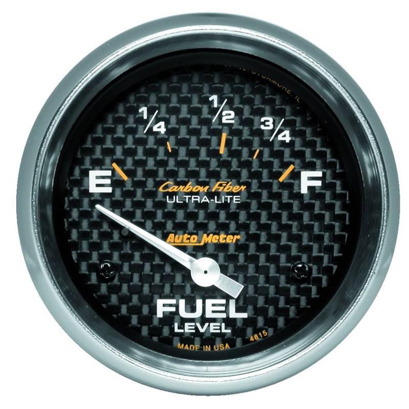 AutoMeter - AutoMeter GAUGE, FUEL LEVEL, 2 5/8" , 73OE TO 10OF, ELEC, CARBON FIBER 4815
