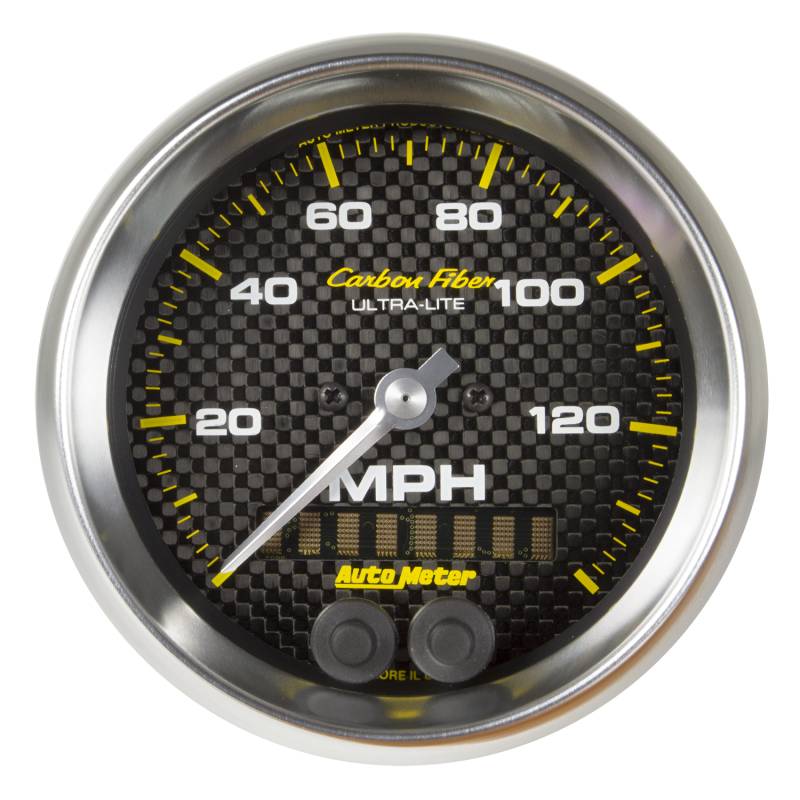 AutoMeter - AutoMeter GAUGE, SPEEDOMETER, 3 3/8" , 140MPH, GPS, CARBON FIBER 4780